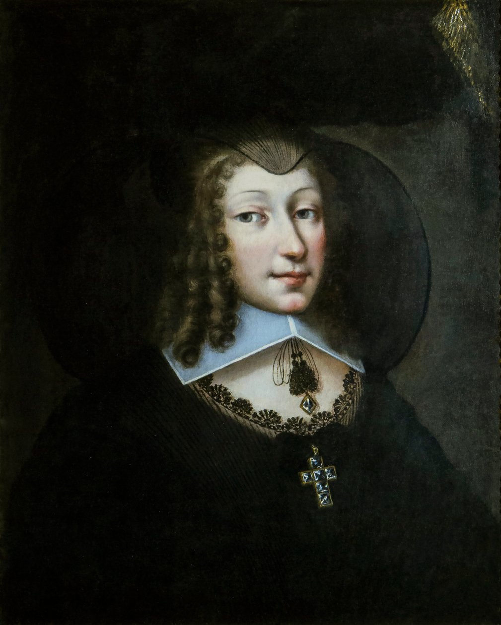 Christine Marie av Frankrike 1606-1663, hertiginna av Savojen i änkekläder, 1638-1640. av Philibert Torret