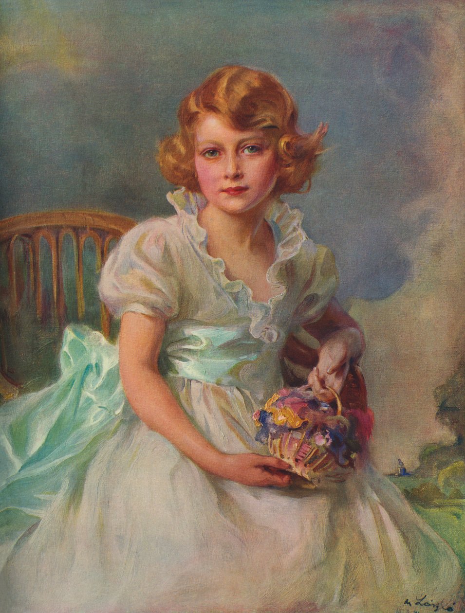 Porträtt av prinsessan Elizabeth, senare Elizabeth II av Philip Alexius de after Laszlo