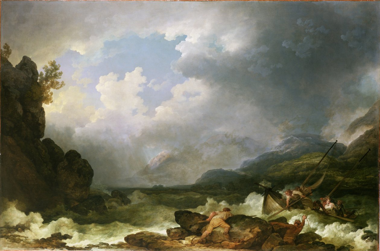 Belle Isle Windermere i en storm av Philippe Jacques de Loutherbourg