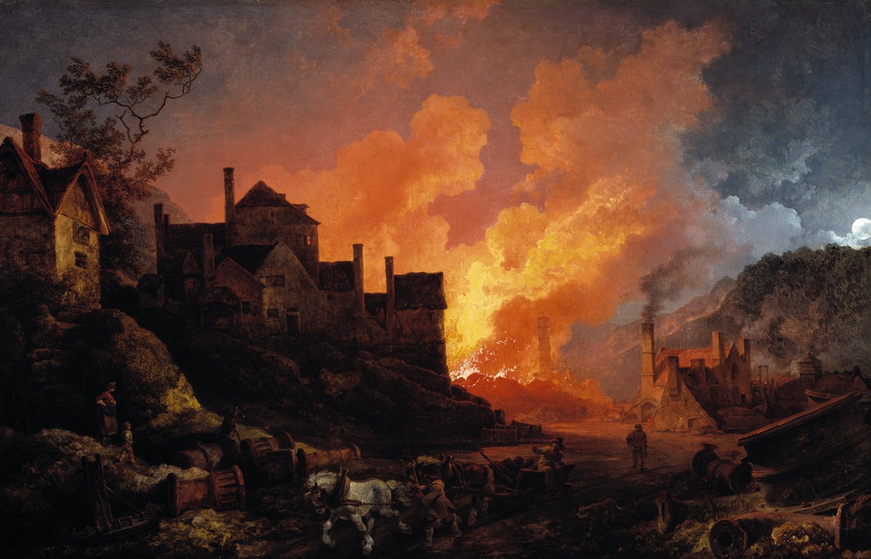 Coalbrookdale by Night, 1801 av Philippe Jacques de Loutherbourg