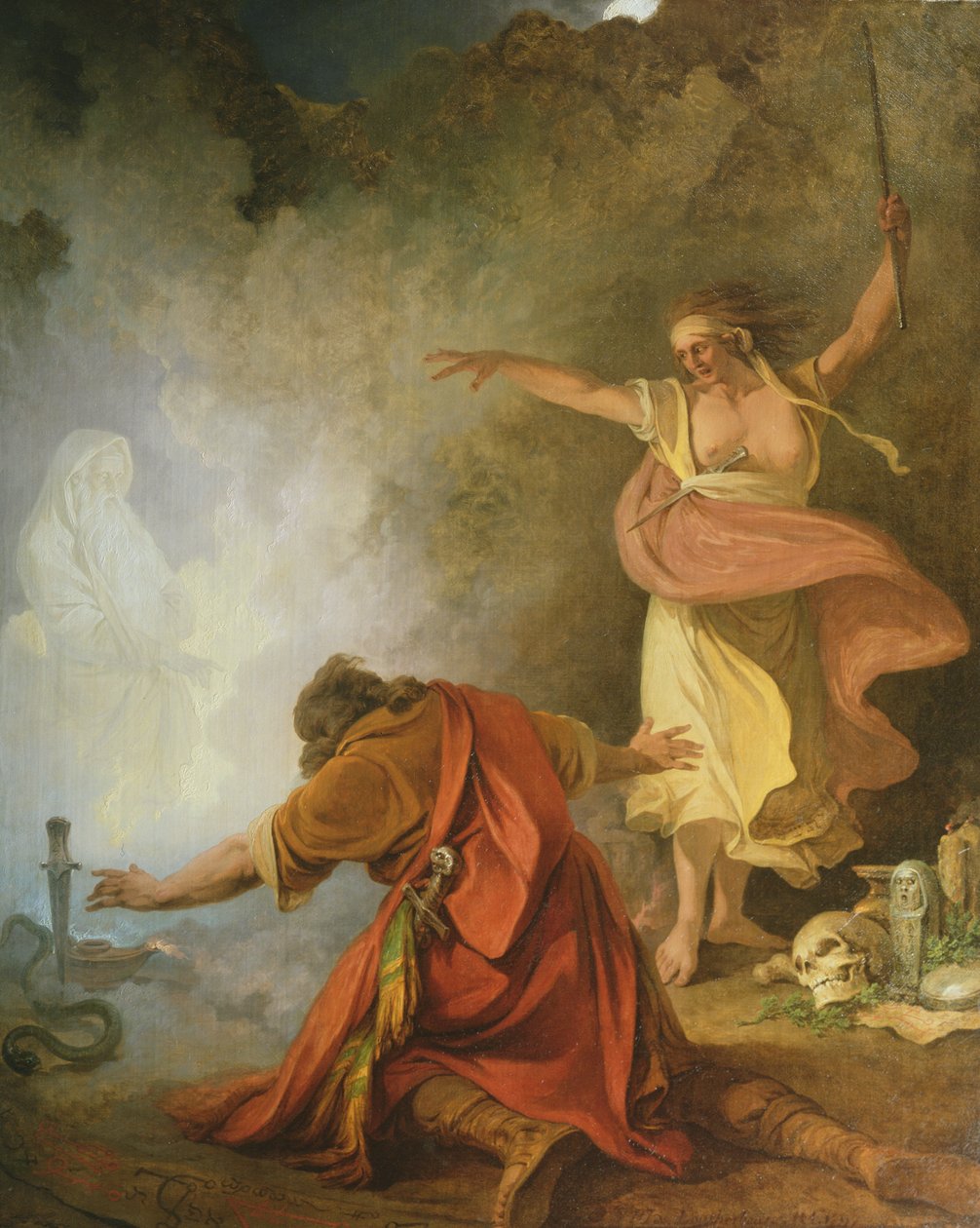Saul och häxan från Endor, 1791 av Philip James de Loutherbourg