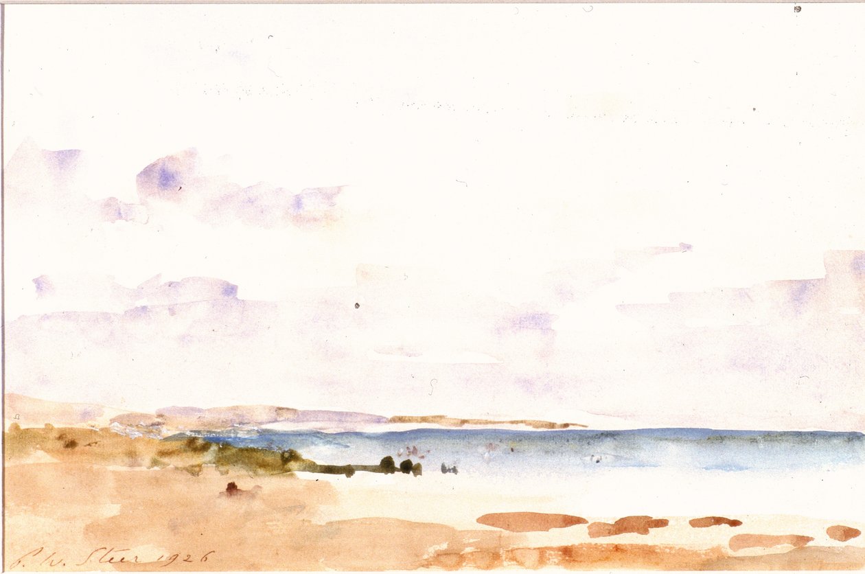 Coast Scene (wc på papper, klistrad på kort) av Philip Wilson Steer