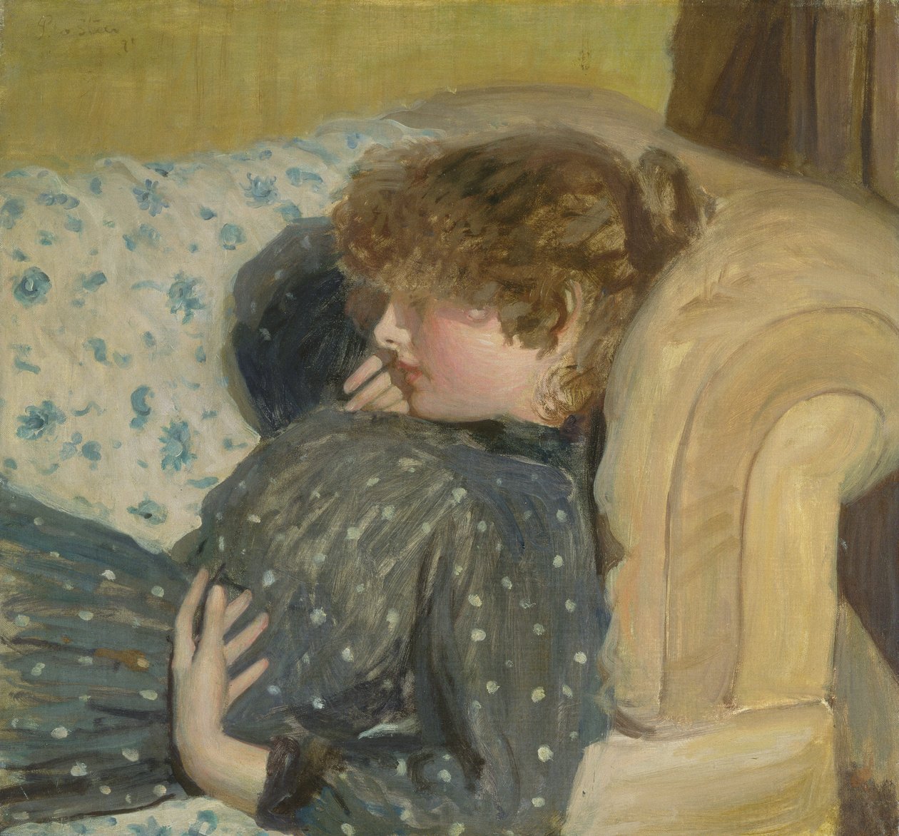 Flicka på en soffa, 1891 av Philip Wilson Steer