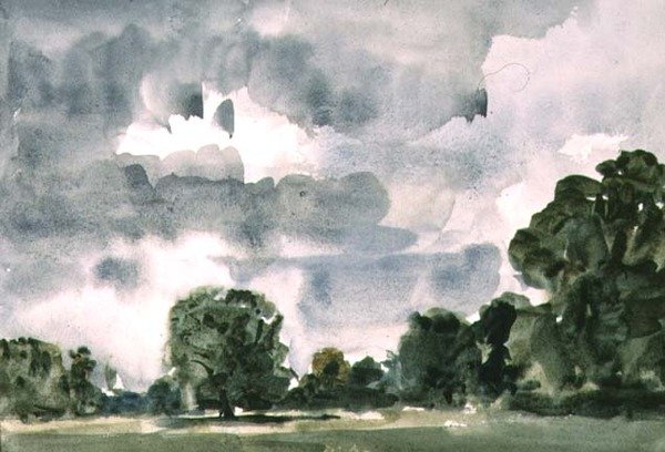 Haresfoot Park, nära Berkhamsted, Hertfordshire, 1915 (wc på papper) av Philip Wilson Steer