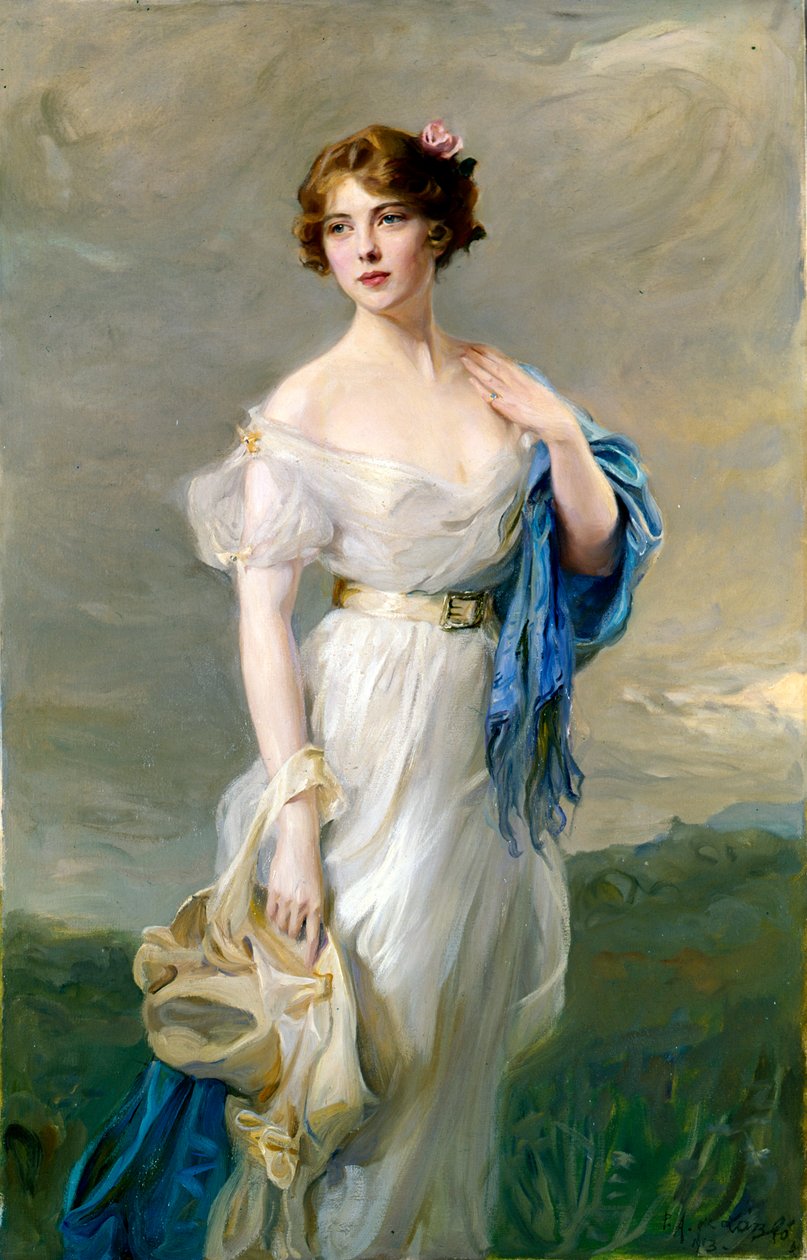 Porträtt av grevinnan Anastasia Mikhailovna de Torby, 1800-talet av Philip de László