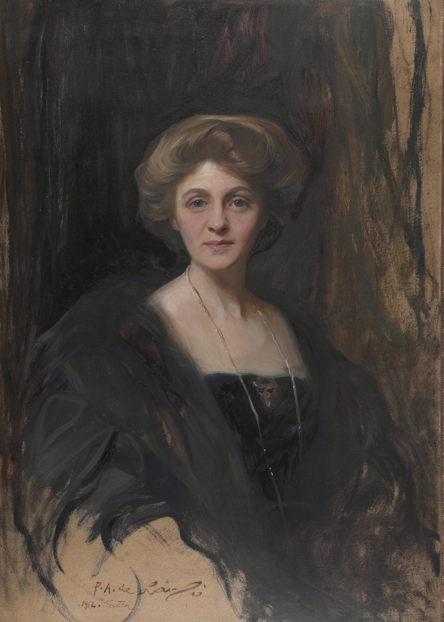 Porträtt av viscountess Lee av Fareham (recto) av Philip Alexius de Laszlo