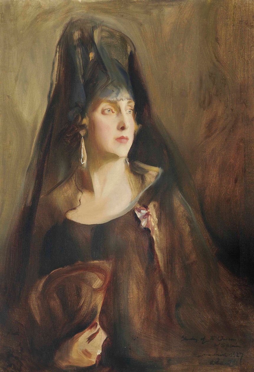 Drottning Victoria Eugenie av Spanien 1887-1969, 1927. av Philip de László
