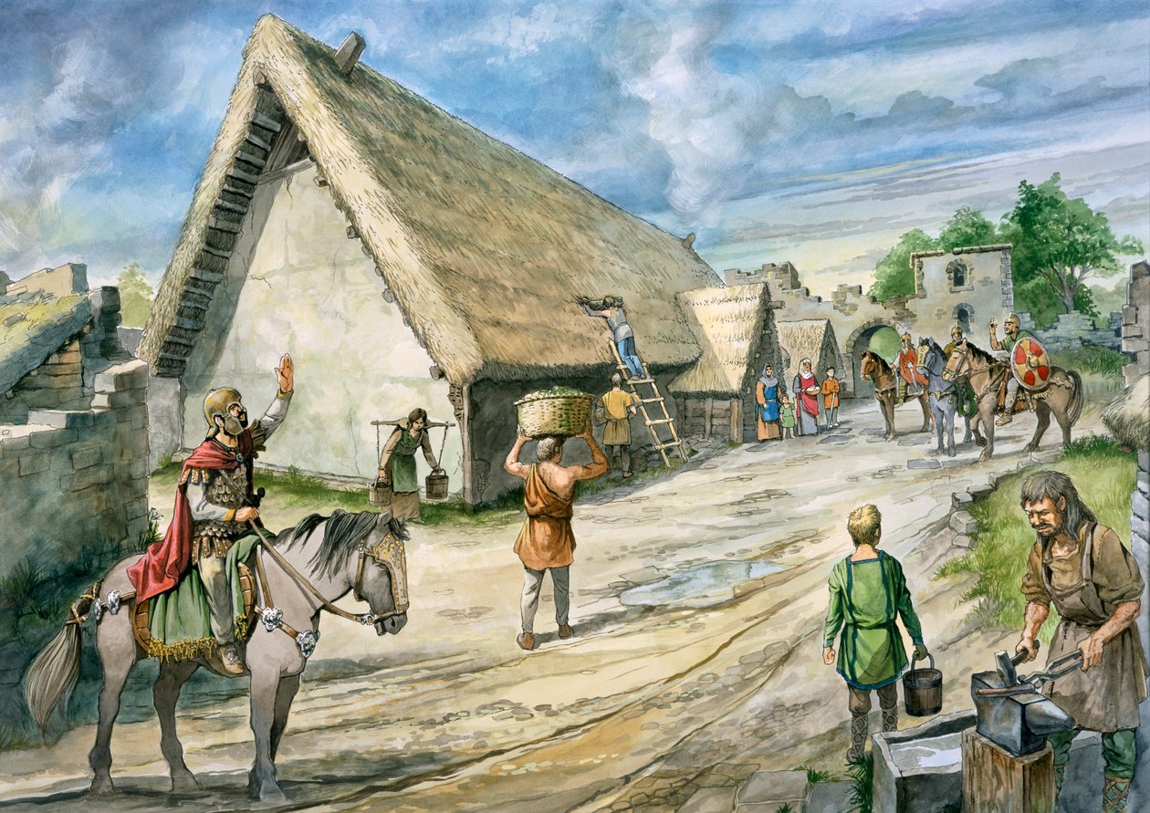 Birdoswald romerska fortet, andra århundradet, c1990-2010 av Philip Corke