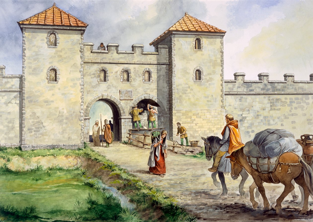Birdoswald romerska fortet, c3: e århundradet, c1990-2010 av Philip Corke