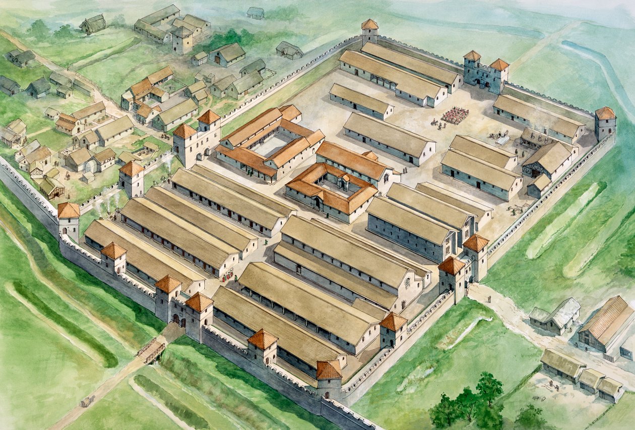 Birdoswald romerska fortet, c3: e århundradet, c1990-2010 av Philip Corke