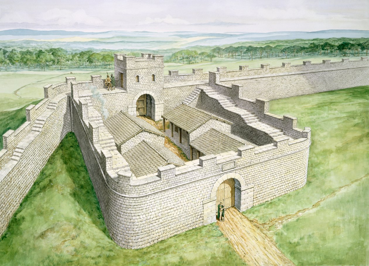 Hadrians Wall Cawfields Milecastle, andra århundradet, 1990-2010 av Philip Corke