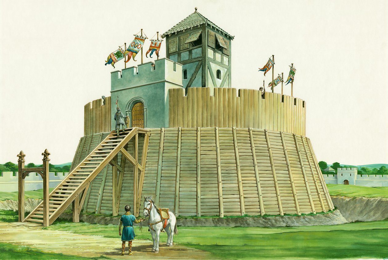 Norman utsiktstorn vid Bramber Castle, West Sussex, c1995-c2009 av Philip Corke