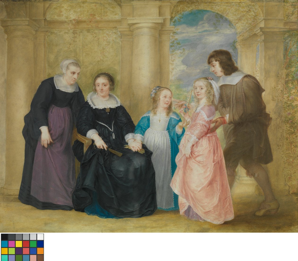 Porträtt av en familj av Philip Fruytiers