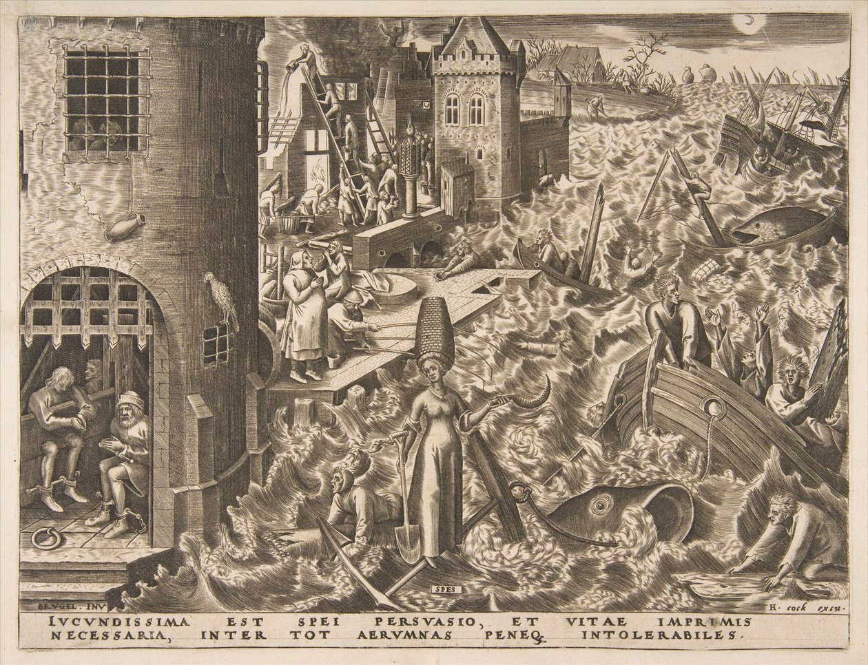 Hope Spes från serien The Virtues, 1559-60. av Philip Galle