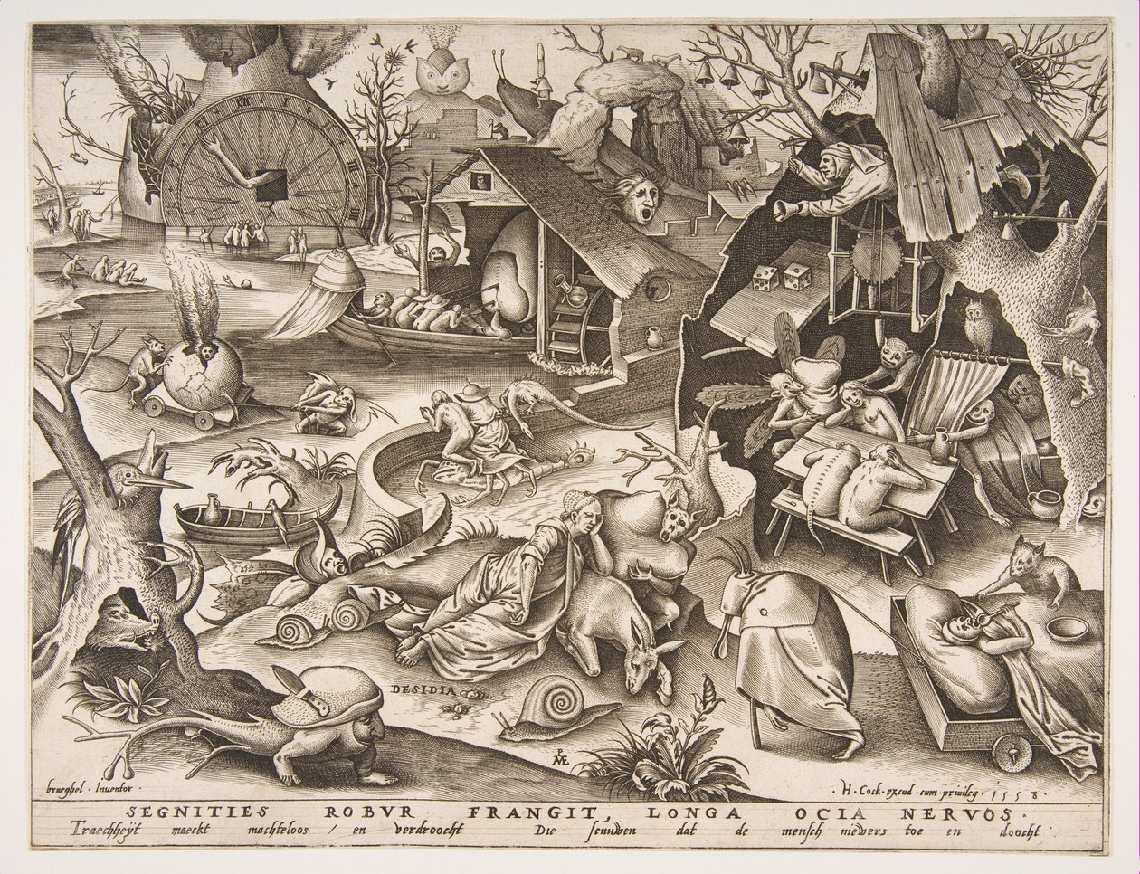 Sloth Desidia, från serien The Seven Deadly Sins, 1558. av Philip Galle