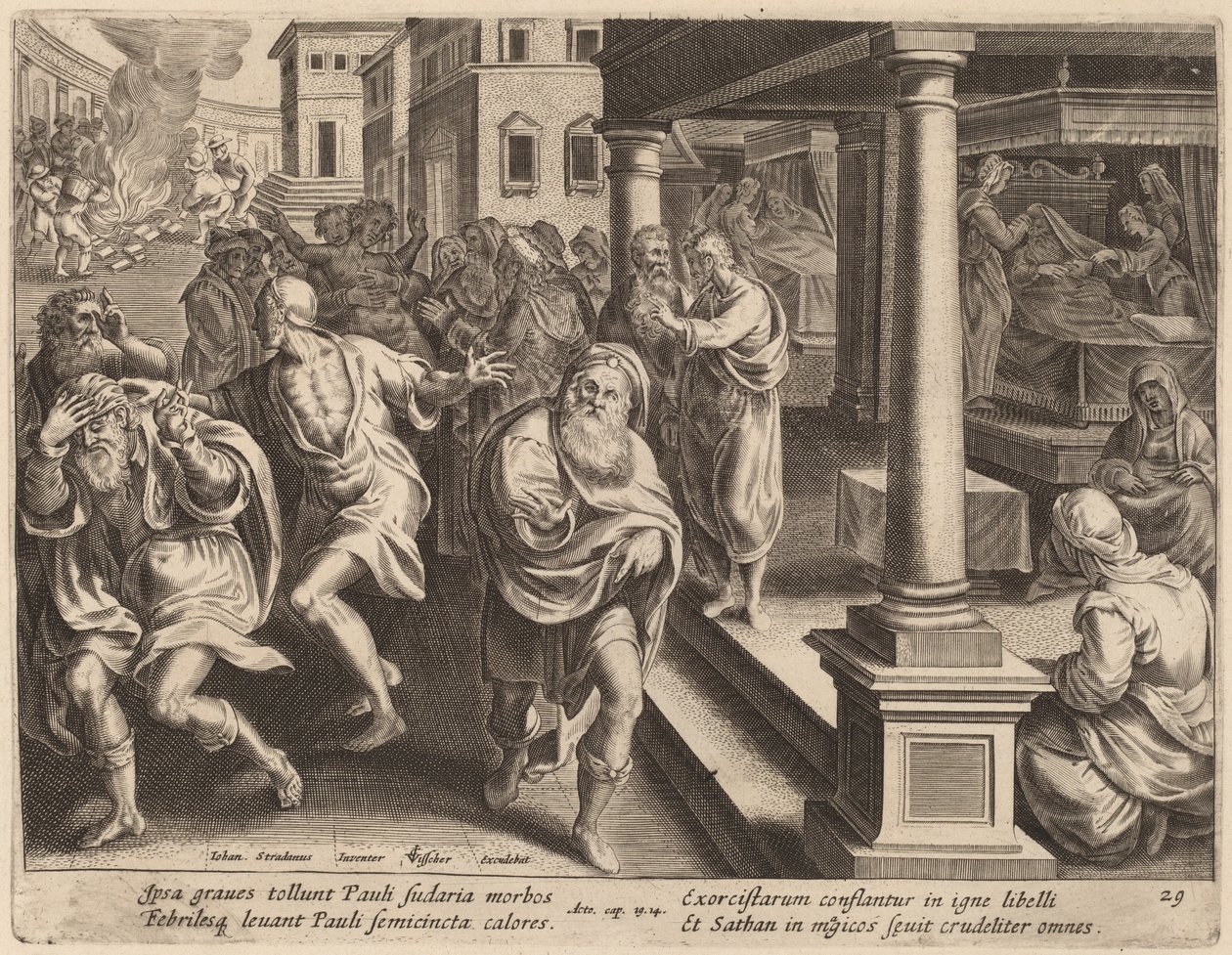 Saint Paul driver ut onda andar av Philip Galle after Jan van der Straet
