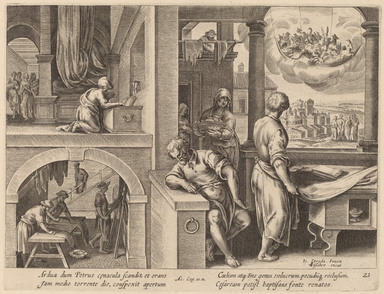 Sankt Peters vision av Philip Galle after Jan van der Straet