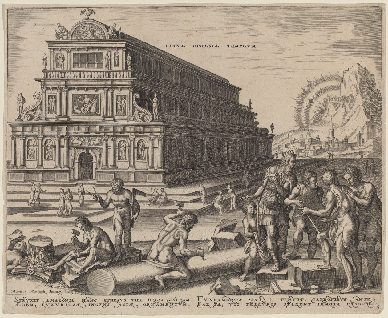 Dianatemplet i Efesos av Philip Galle, after Maerten van Heemskerck