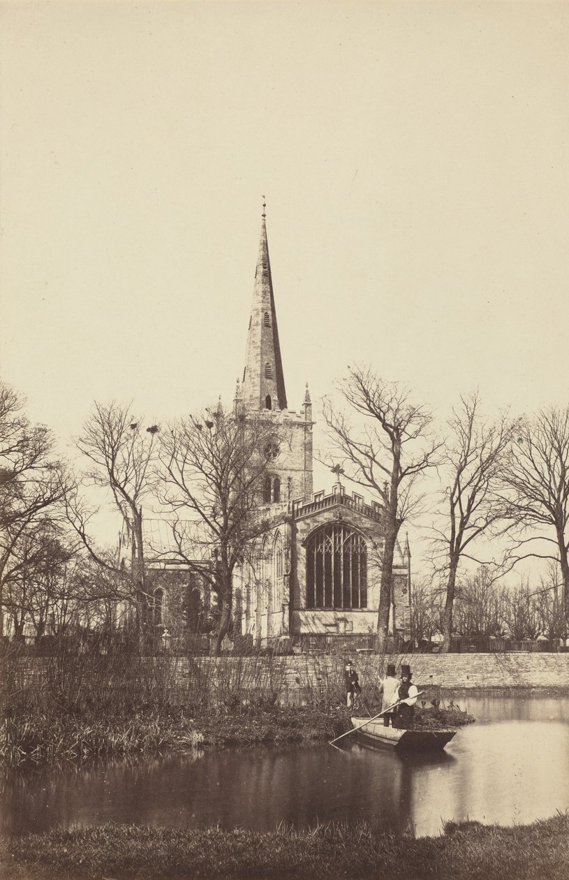 Kyrka från en flodbank,1850-talet (foto) av Philip Henry Delamotte