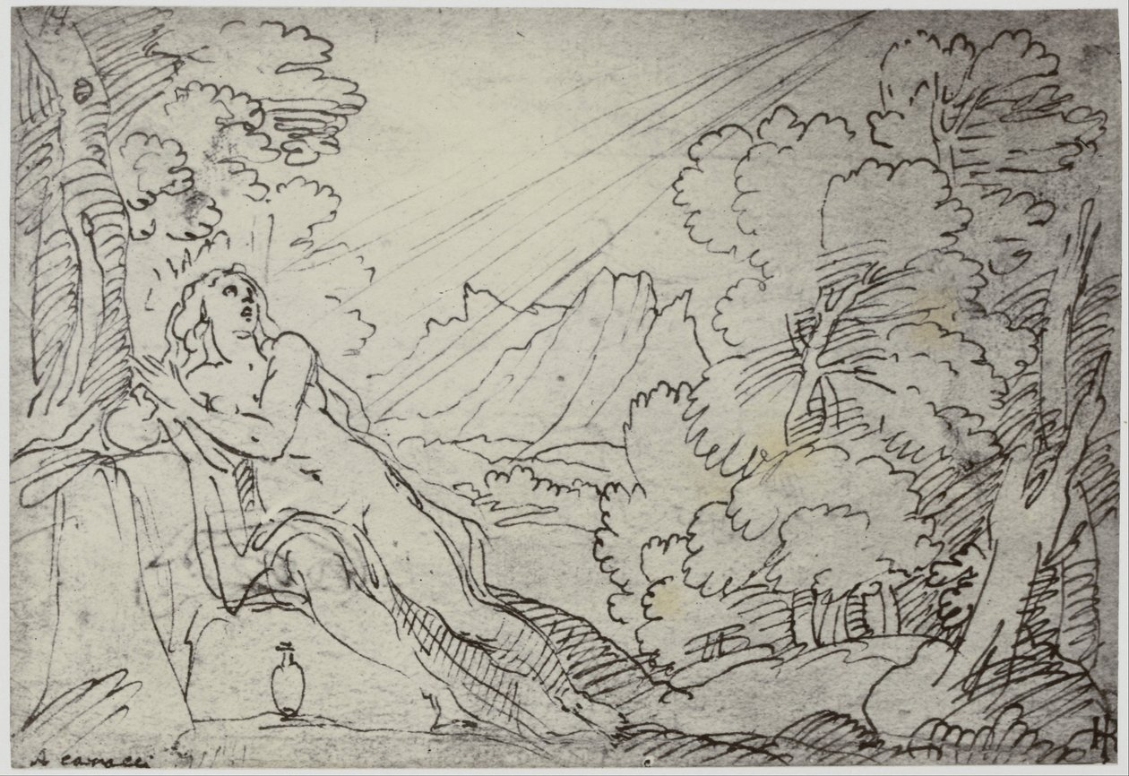 Correggio, en ängel som bär en själ till paradiset av Philip Henry Delamotte