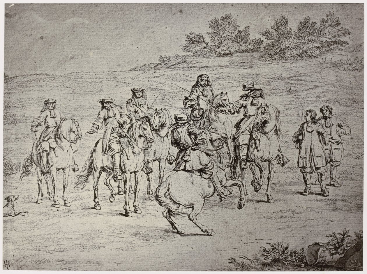 Van der Meulin [?], Ludvig XIV. och konstnären av Philip Henry Delamotte