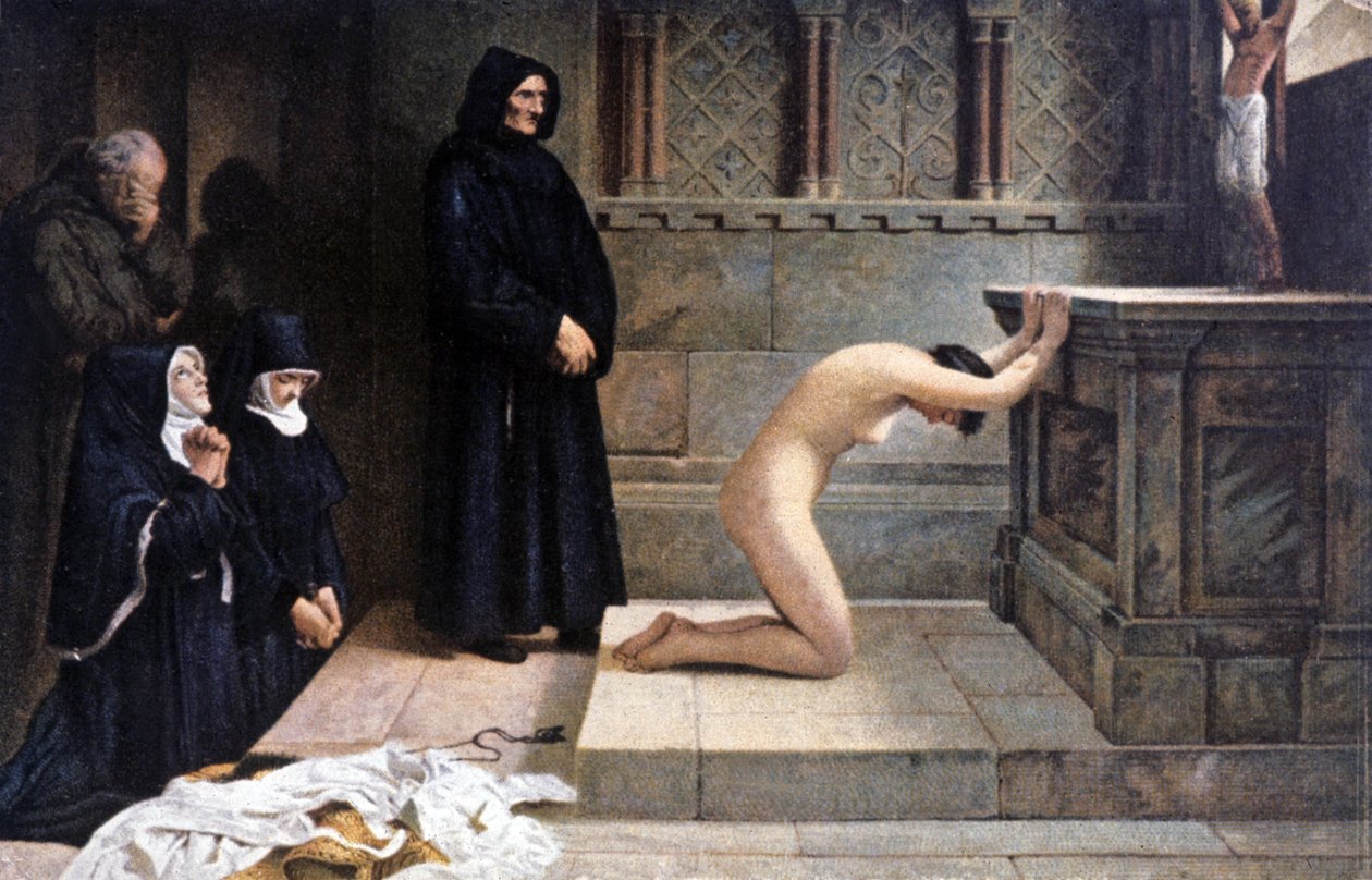 Den heliga Elisabet av Ungerns stora avsägelseakt av Philip Hermogenes (after) Calderon