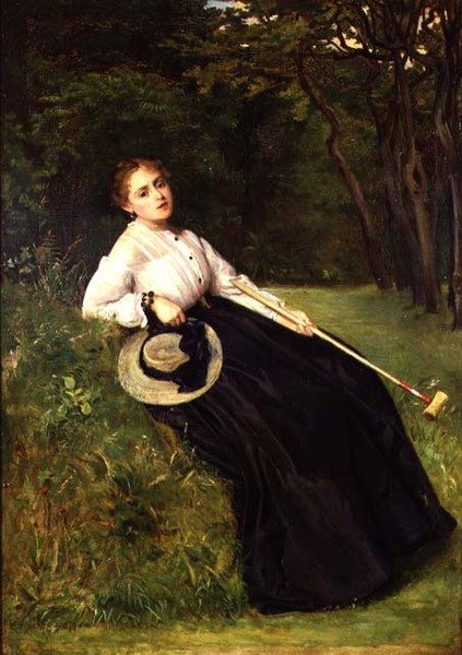 Vila i skuggan efter ett spel krocket av Philip Hermogenes Calderon