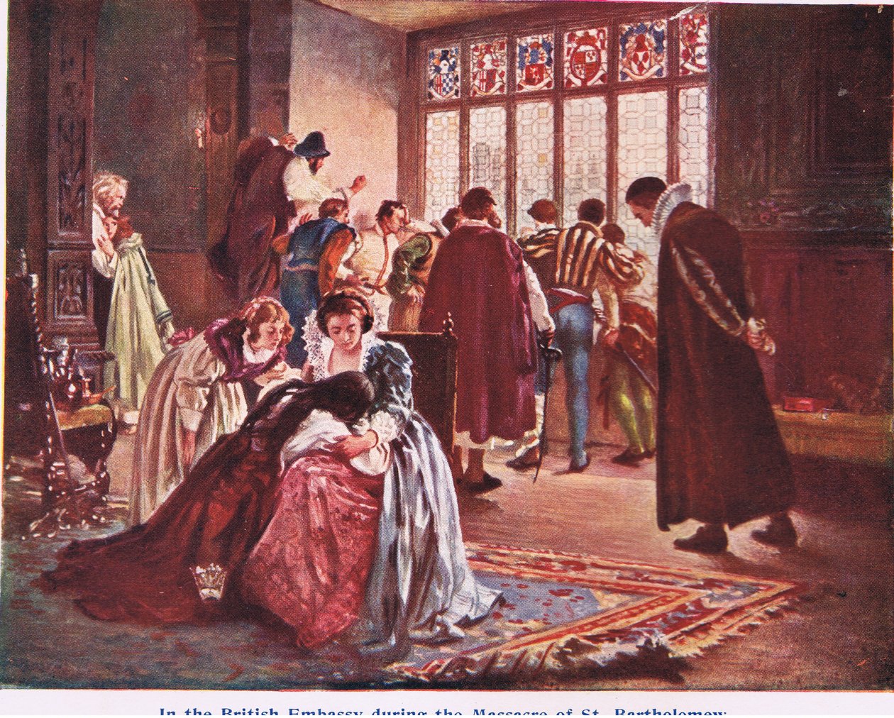 Den brittiska ambassaden på dagen för St Bartholomews massakern av Philip Hermogenes Calderon