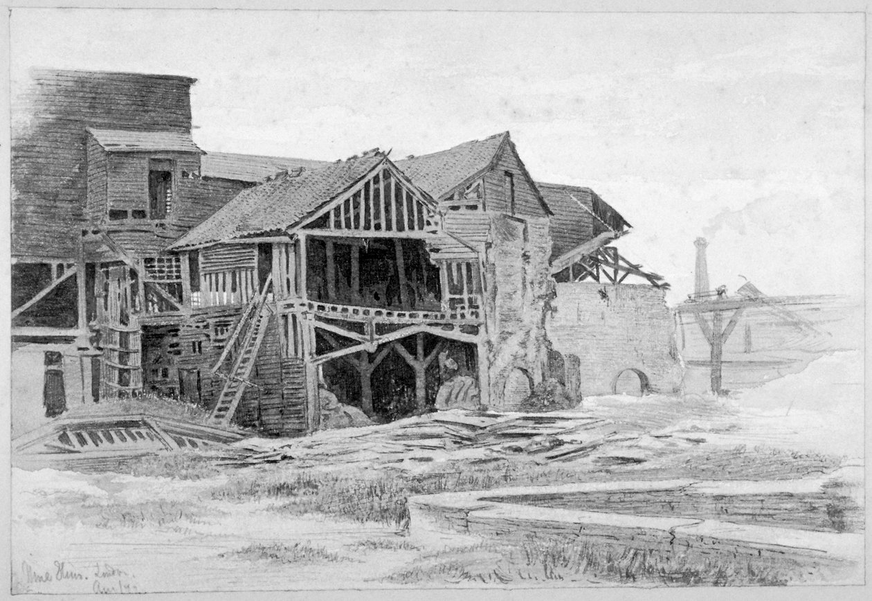 Utsikt över det gamla kalkverket, Nine Elms, Battersea, London, 1875. av Philip Howard