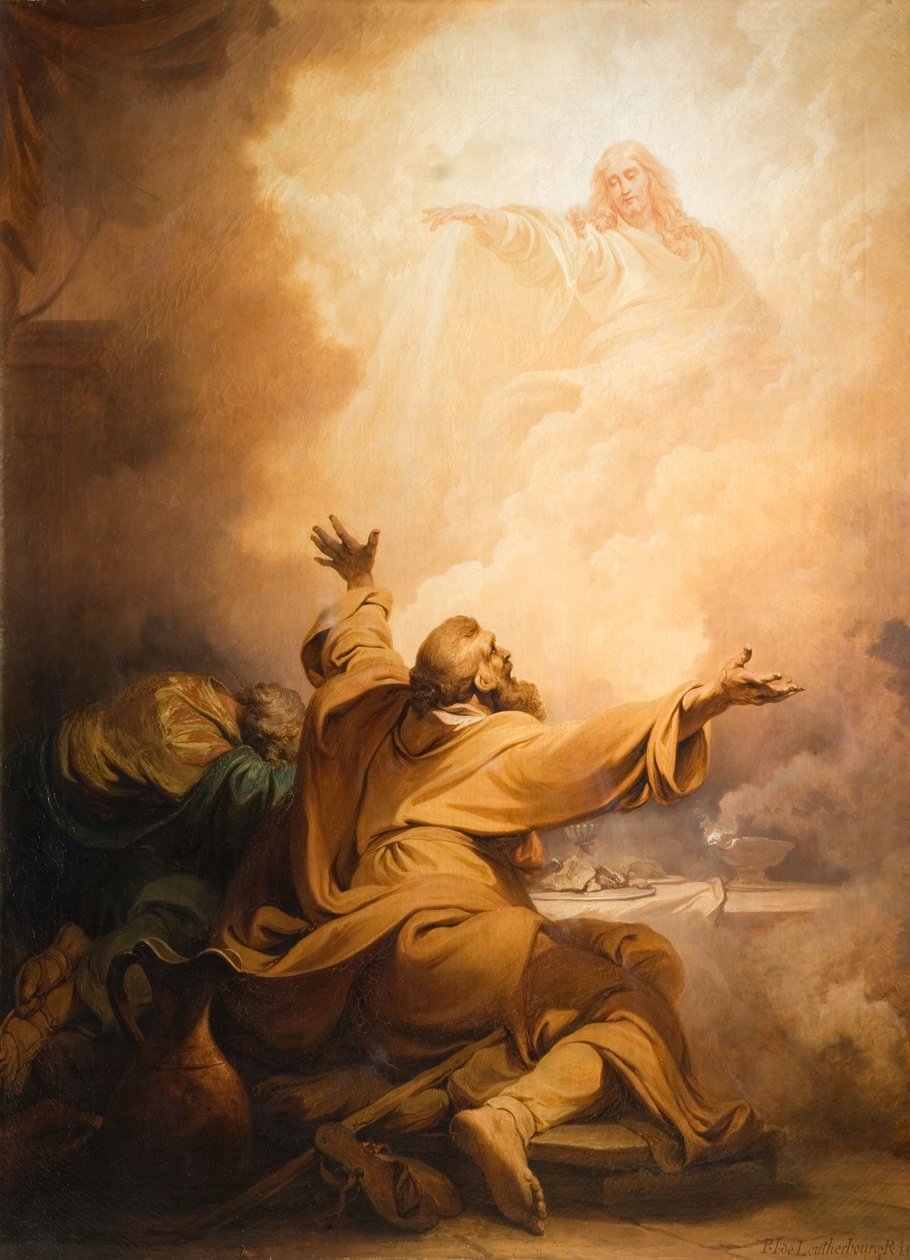 Kristus visar sig för lärjungarna i Emmaus, 1797. av Philip James de Loutherbourg