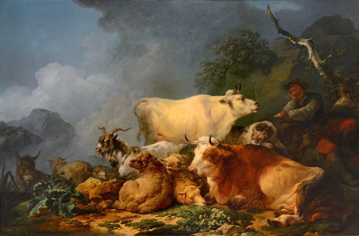 Landskap med djur av Philip James de Loutherbourg