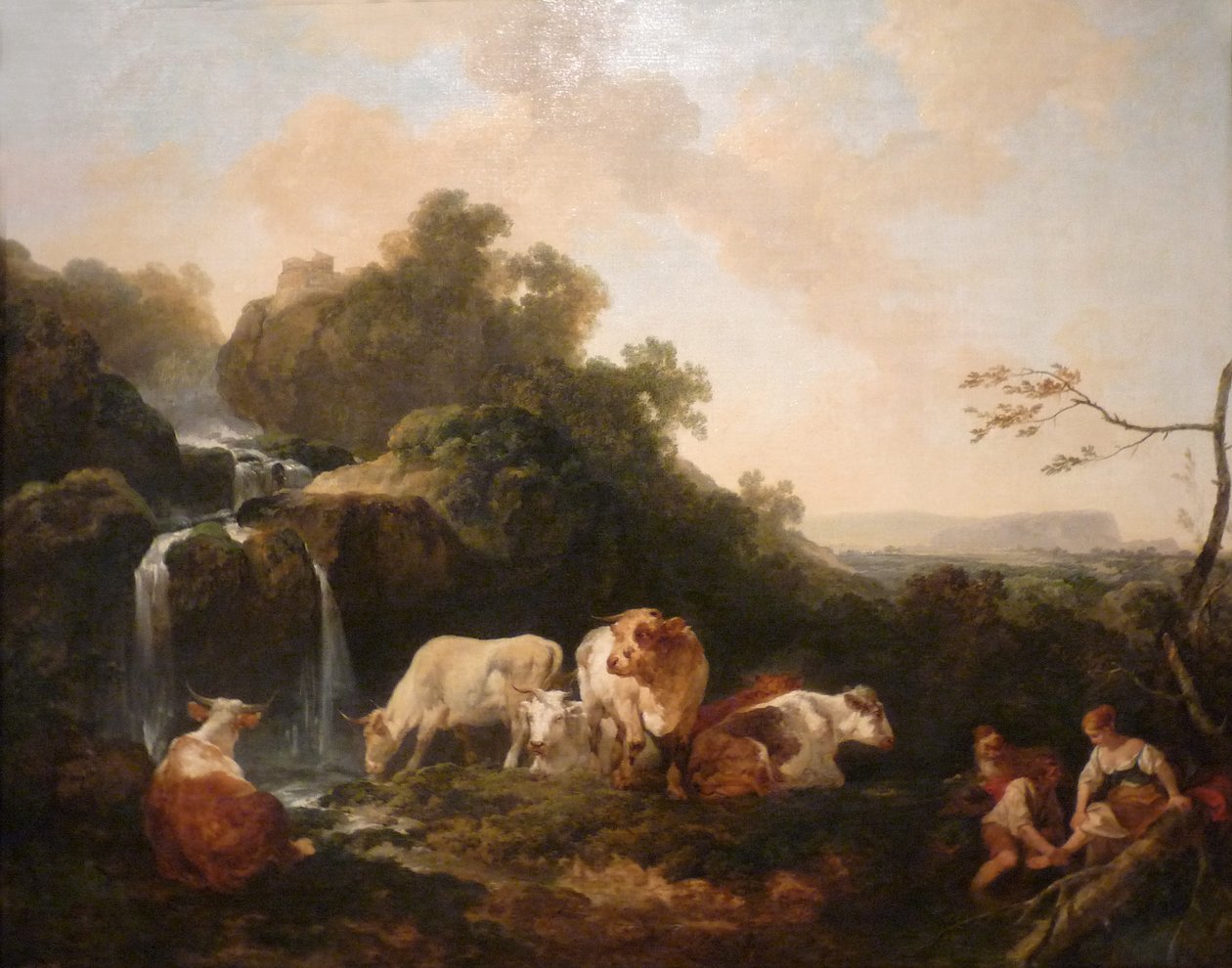 Loutherbourg-Landskap vid vattenfallet av Philip James de Loutherbourg