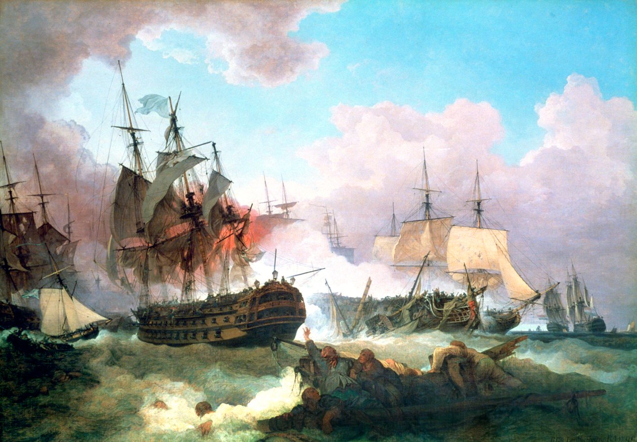 Slaget vid Camperdown, 1799 av Philip James de Loutherbourg