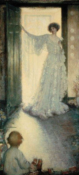 Mor och barn (olja på duk) av Philip Leslie Hale