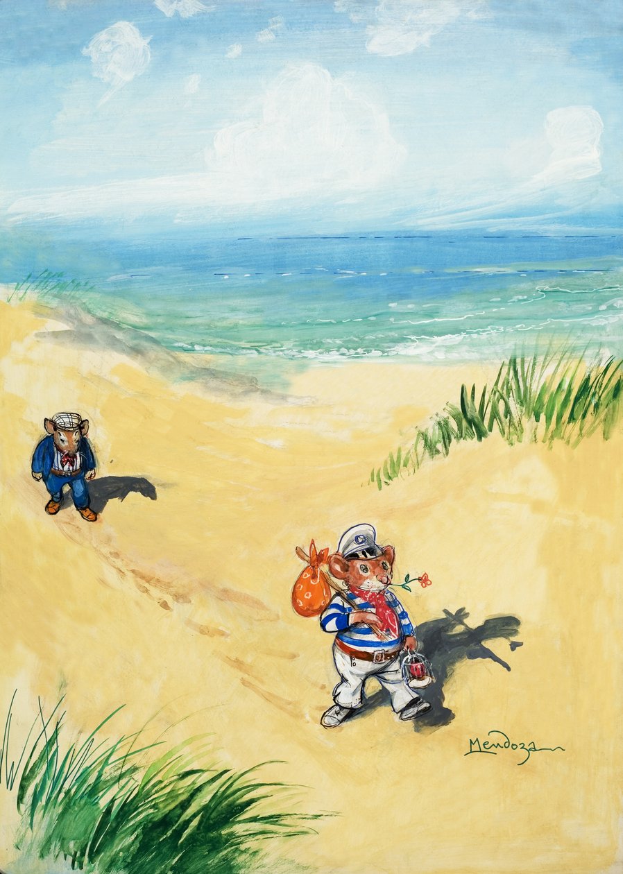 Stadsmusen och lantmusen (gouache på papper) av Philip Mendoza
