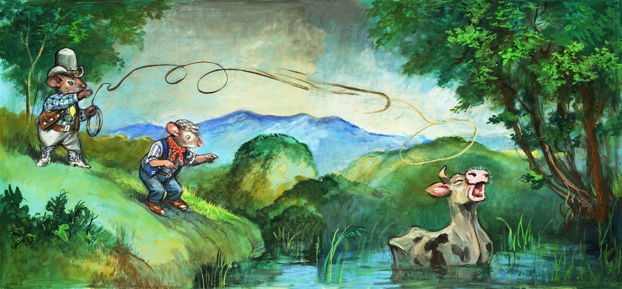 Town Mouse and Country Mouse (gouache på papper) av Philip Mendoza