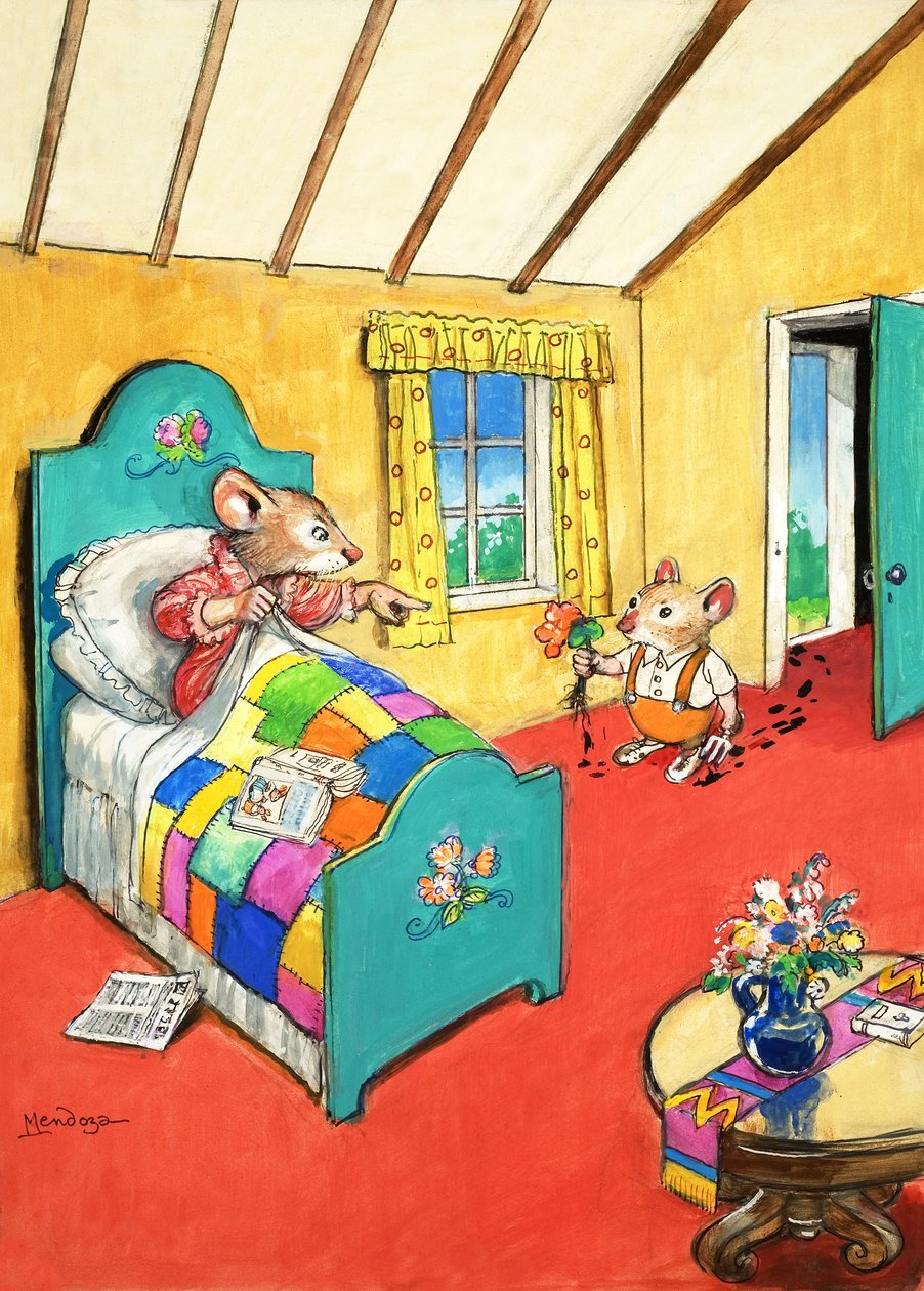 Town Mouse and Country Mouse (gouache på papper) av Philip Mendoza