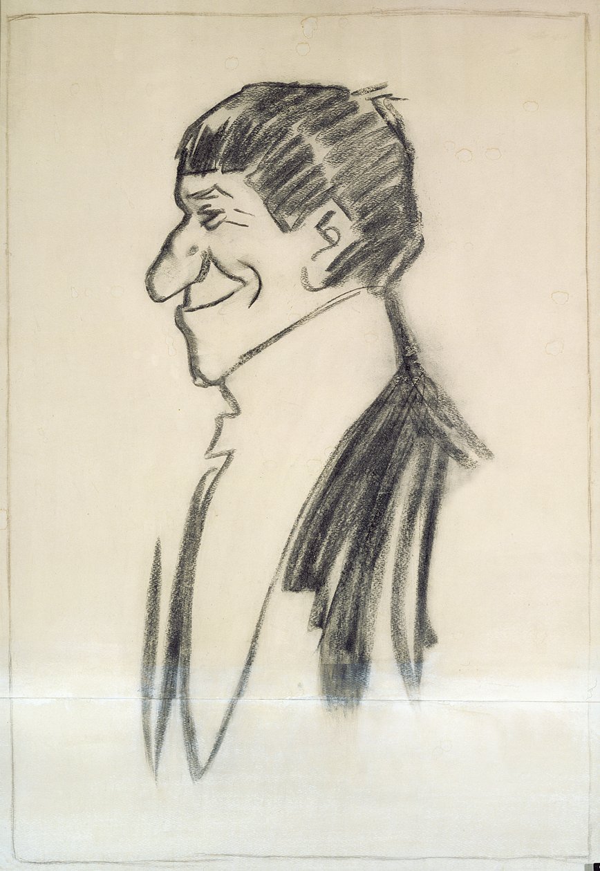 Självporträtt (kol på papper) av Philip William May