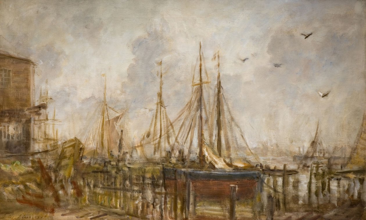 A Shipyard, Shoreham, Sussex, 1926. av Philip Wilson Steer