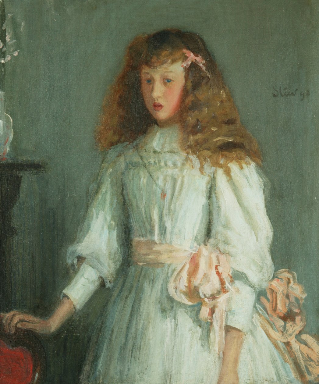 En ung flicka i en vit klänning av Philip Wilson Steer