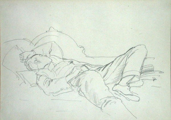 Att ta en tupplur (penna på papper) av Philip Wilson Steer