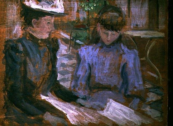 Mor och dotter, Boulogne, ca 1894 (panel) av Philip Wilson Steer