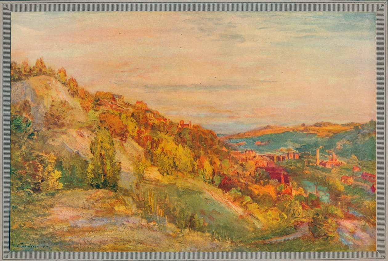 Den röda bron, Ironbridge, 1910, c1932 av Philip Wilson Steer