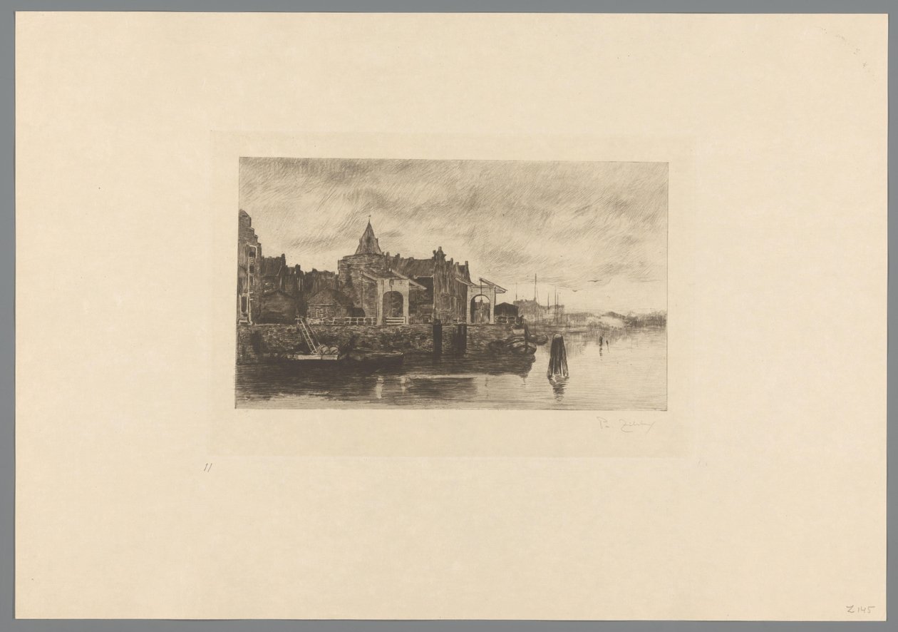 Utsikt över Amsterdam med toppen av Schreierstoren Le Schreierstoren (originaltitel) Jacob Maris. Tolv landskap (serietitel) av Philip Zilcken (signed by artist)