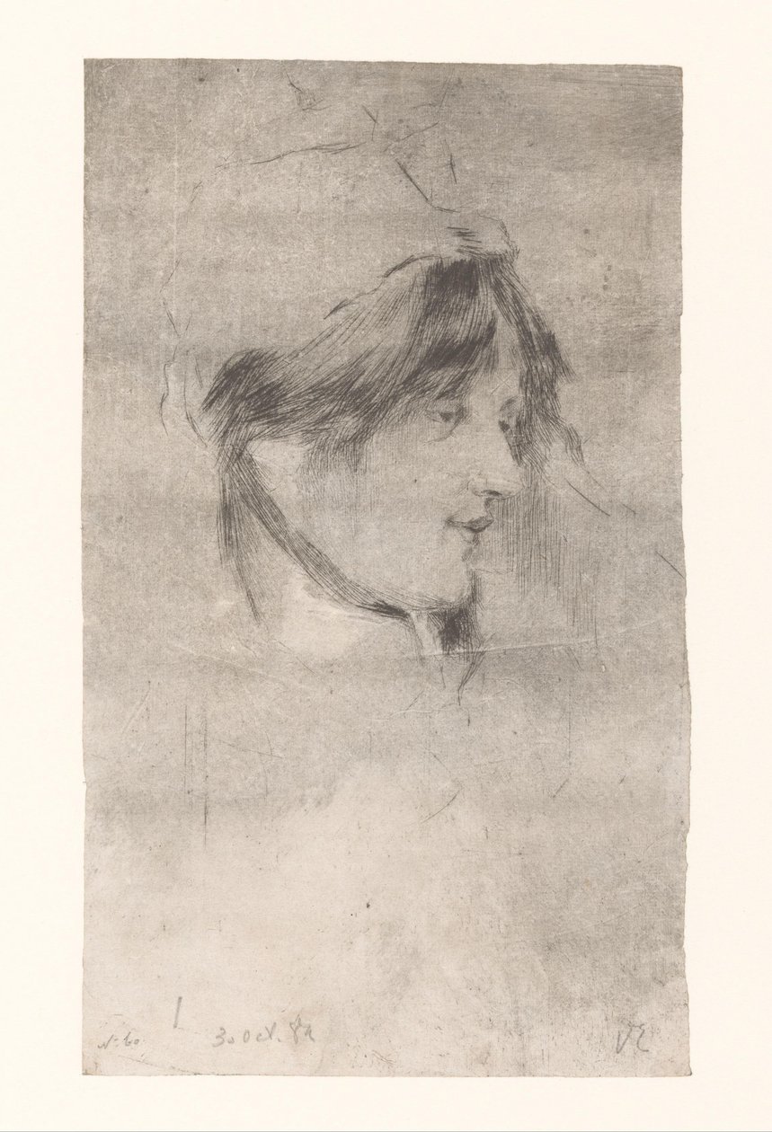 Huvudet av en kvinna La Bête a Bon Dieu (originaltitel) av Philip Zilcken (signed by artist)
