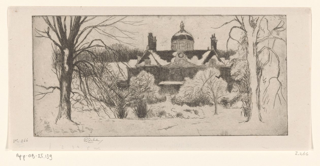 Huis ten Bosch i snön La Maison du Bois, La Haye (originaltitel) av Philip Zilcken (signed by artist)