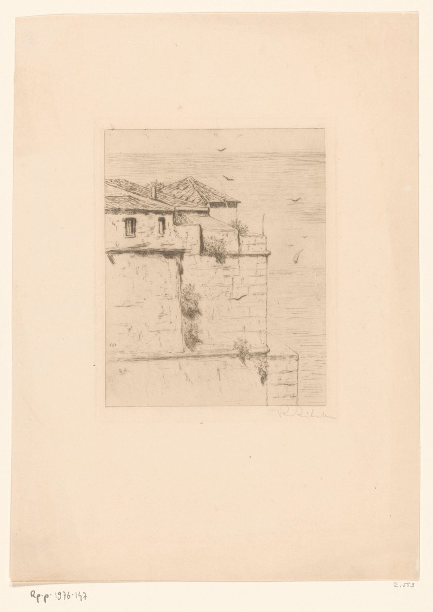 Oud Turks fort i Alger Det gamla turkiska fortet (Algier) (originaltitel) av Philip Zilcken (signed by artist)