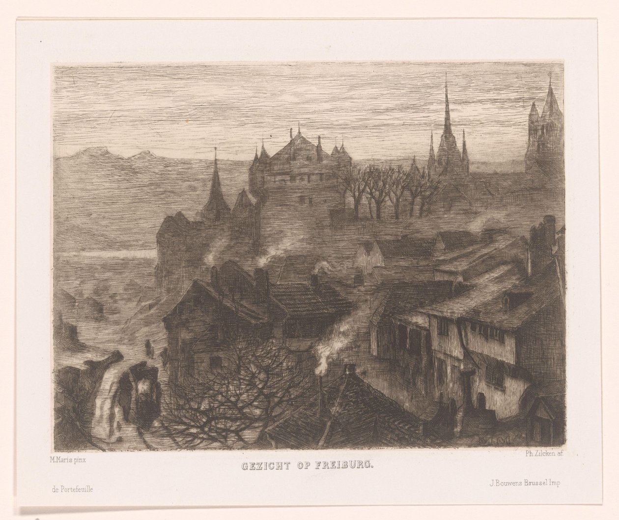 Vy över Freiburg (originaltitel på objekt) av Philip Zilcken