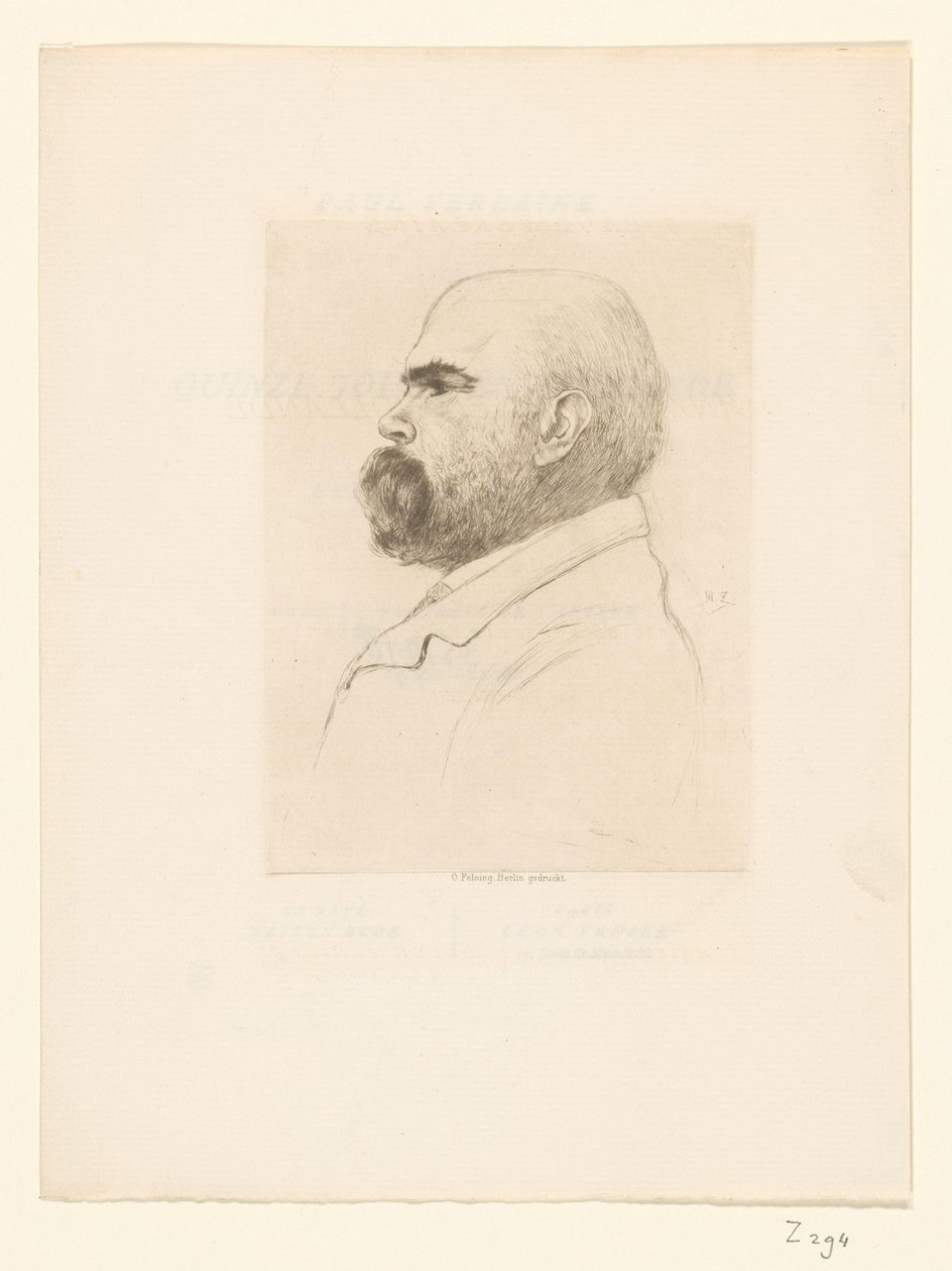 Porträtt av Paul Verlaine av Philip Zilcken