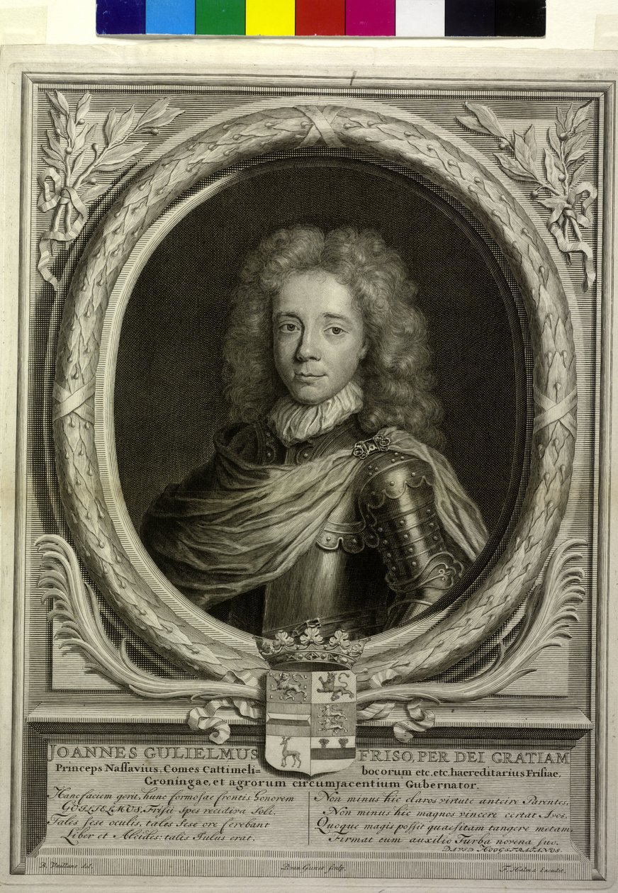 Greven av Nassau-Diez Johann William Friso (tryck) av Philip van Gunst